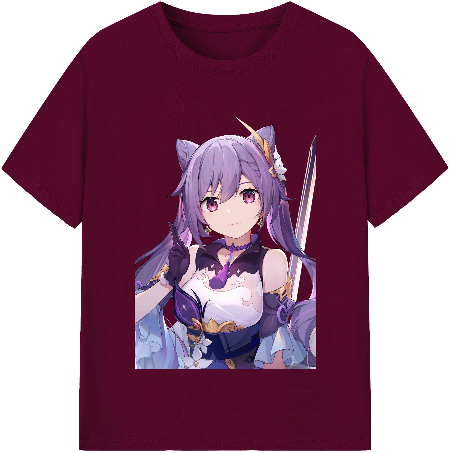 げんし神 刻晴 こくせい genshin Kokusei レディースカジュアルプリントTシャツ（綿100％）